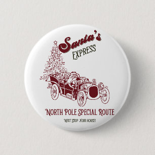 Santa's Express Vintage Weihnachten Button