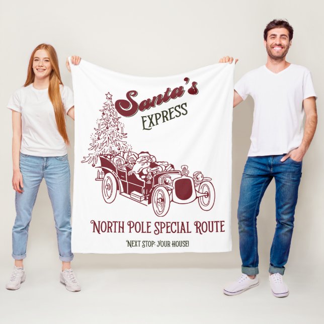 Santa's Express Vintage Weihnachten Fleecedecke (Beispiel)