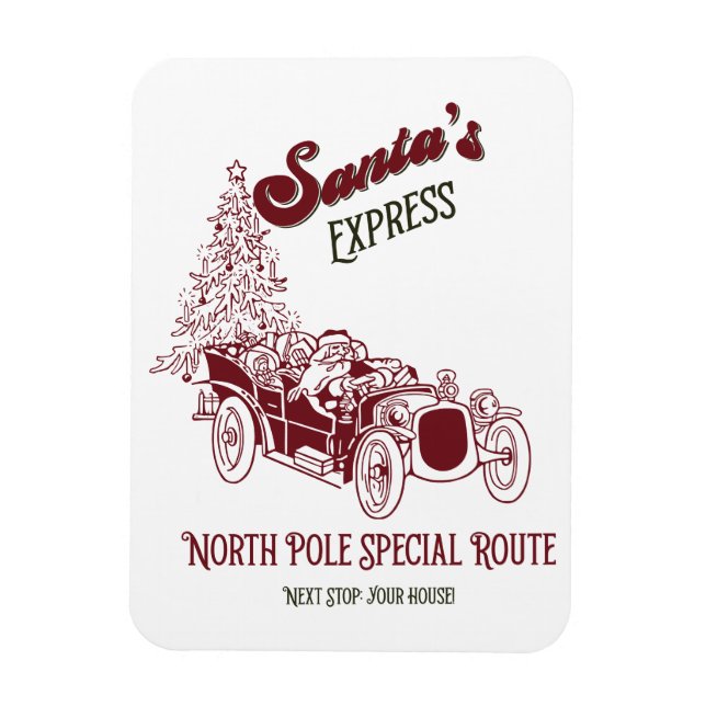 Santa's Express Vintage Weihnachten Magnet (Vertikal)