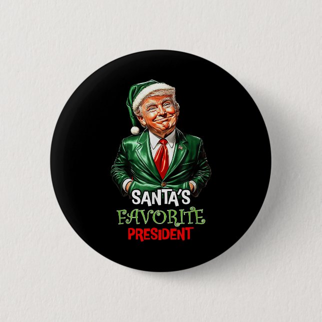 Santas Favorit Präsident Funny Santa Trump 2024 Button (Vorderseite)