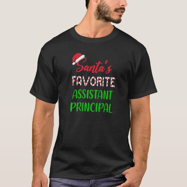 Santas Favorite Assistant Principal Chritsmas T-Shirt (Vorderseite)