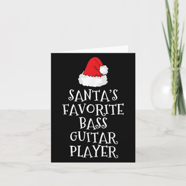 Santa's Favorite B Guitar Player Christmas Funny H Karte (Vorderseite)