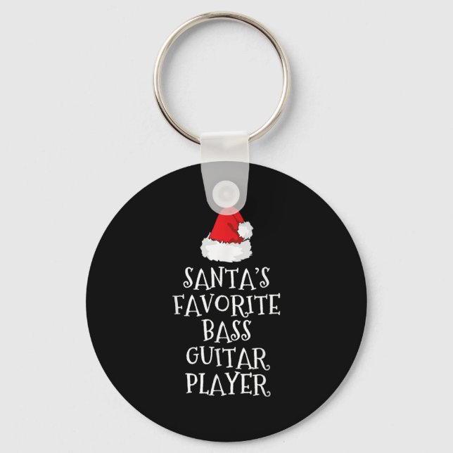 Santa's Favorite B Guitar Player Christmas Funny H Schlüsselanhänger (Vorderseite)