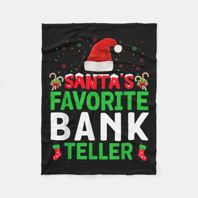 Santa's Favorite Bank Teller Christmas Matching Co Fleecedecke (Vorderseite)