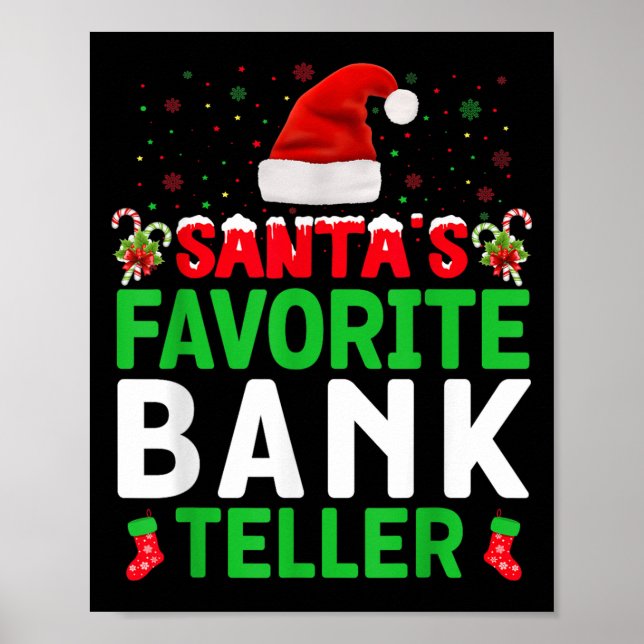 Santa's Favorite Bank Teller Christmas Matching Co Poster (Vorne)
