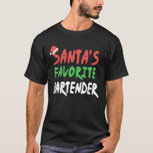 Santas Favorite Barkeeper Bartending Weihnachten T-Shirt