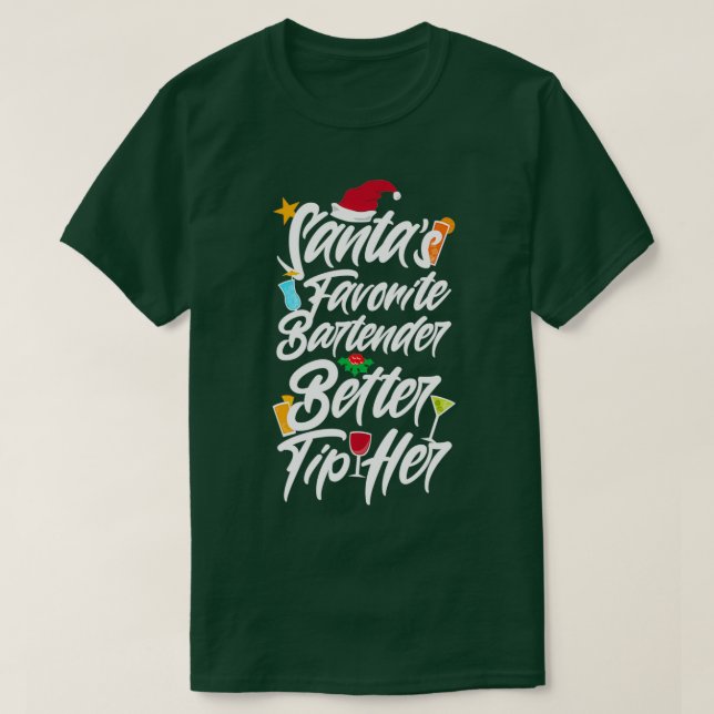 Santas Favorite Barkeeper Frau 1 T-Shirt (Design vorne)