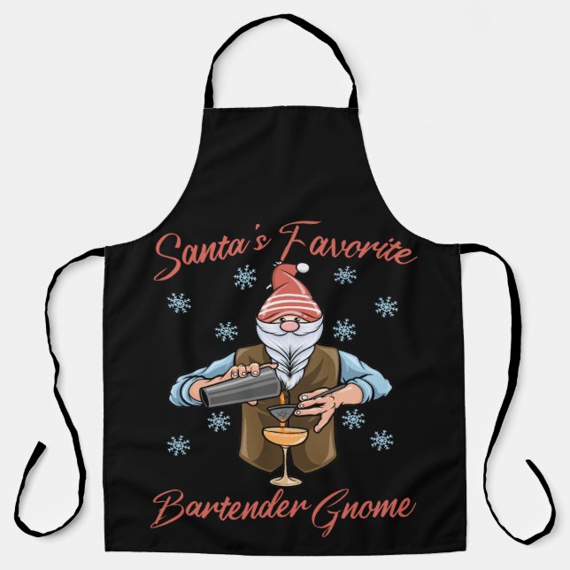 Santas Favorite Barkeeper Gnome Schürze (Vorderseite)