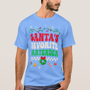 Santas Favorite Barkeeper Retro Weihnachten T-Shirt