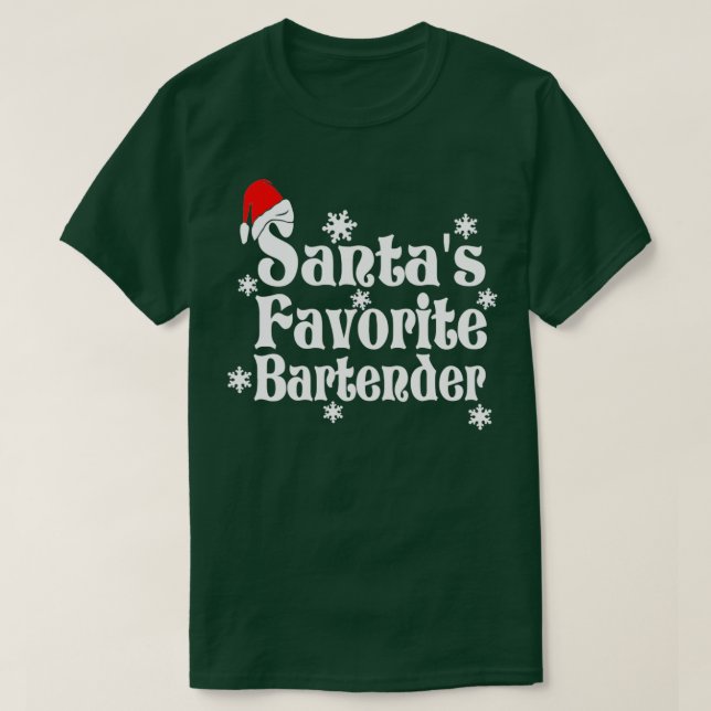 Santas Favorite Barkeeper Weihnachten 2 T-Shirt (Design vorne)
