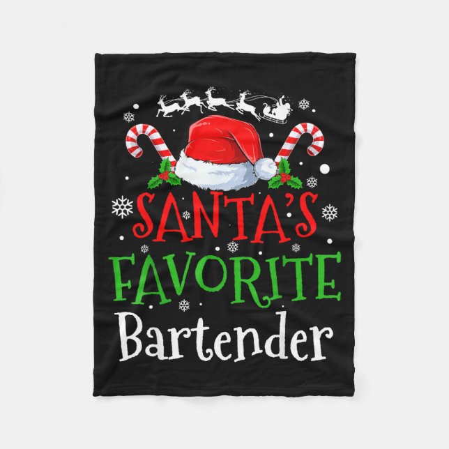 Santa's Favorite Bartender Christmas Party  Fleecedecke (Vorderseite)