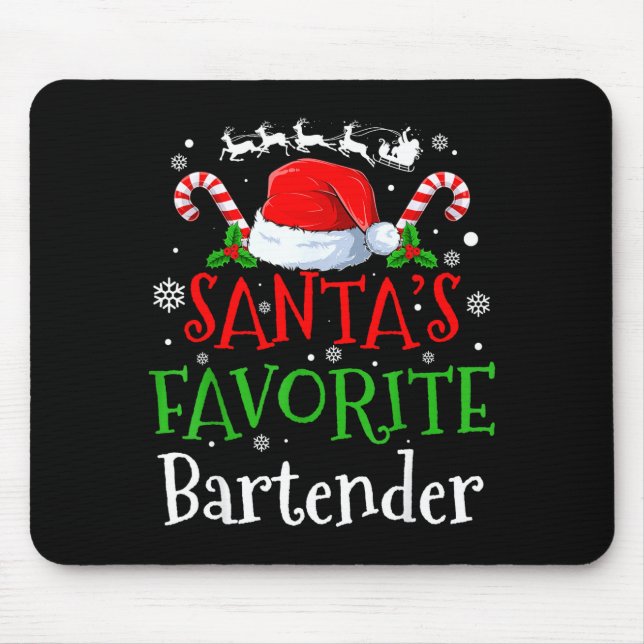 Santa's Favorite Bartender Christmas Party  Mousepad (Vorne)