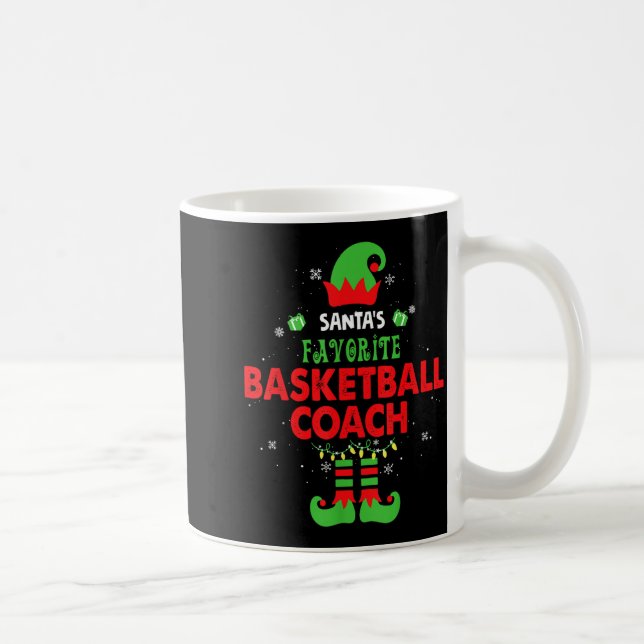 Santa's Favorite Basketball Coach Funny Elf Family Kaffeetasse (Rechts)