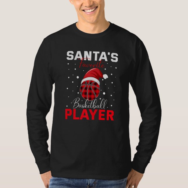 Santa's Favorite Basketball Player Christmas Quote T-Shirt (Vorderseite)
