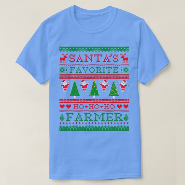Santas Favorite Bauer Ugly Christmas Sweater 2020 T-Shirt (Design vorne)