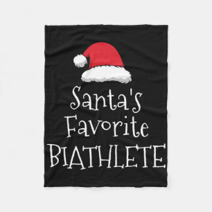 Santas Favorite Biathlete - Christmas Funny Biathl Fleecedecke