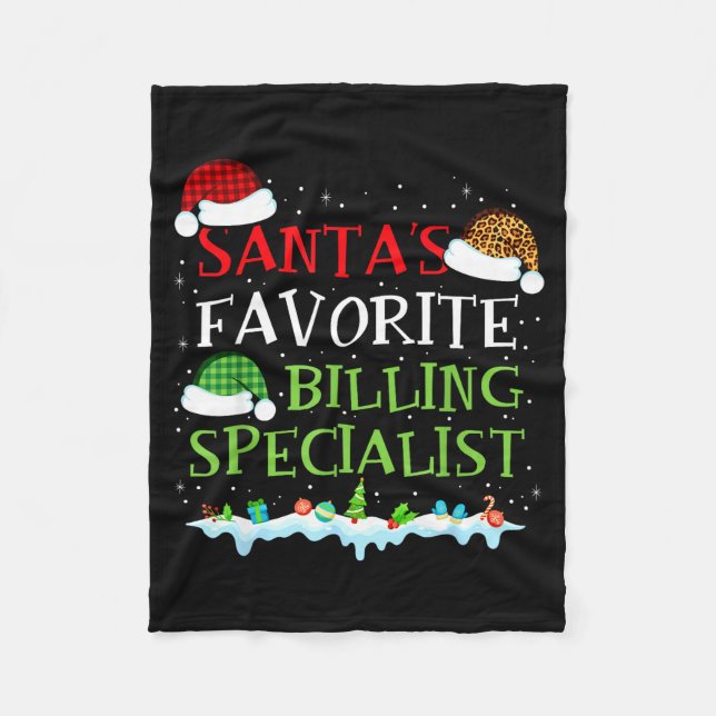 Santa's Favorite Billing Specialist Fun Christmas  Fleecedecke (Vorderseite)