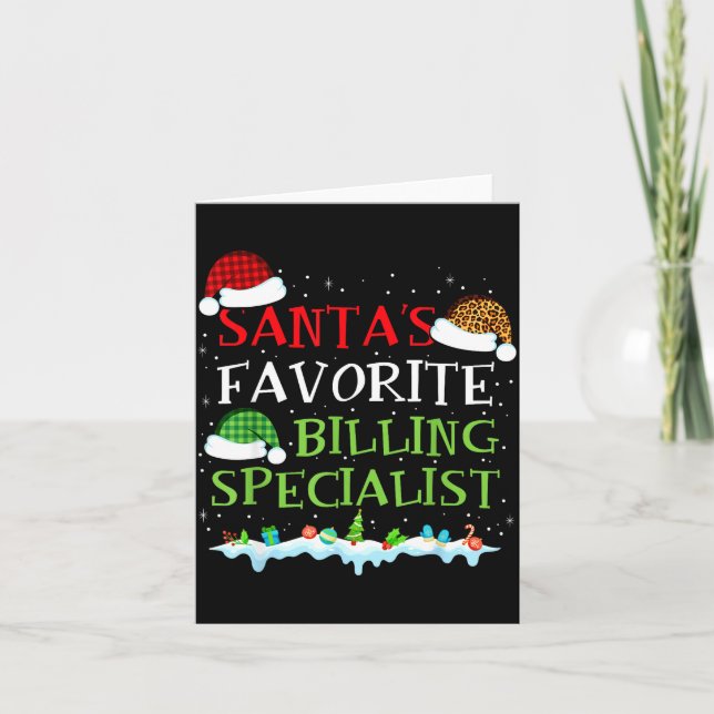 Santa's Favorite Billing Specialist Fun Christmas  Karte (Vorderseite)