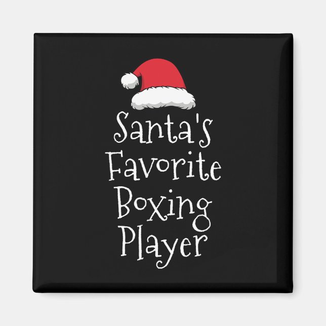 Santas Favorite Boxing Player - Weihnachts Funny B Magnet (Vorne)