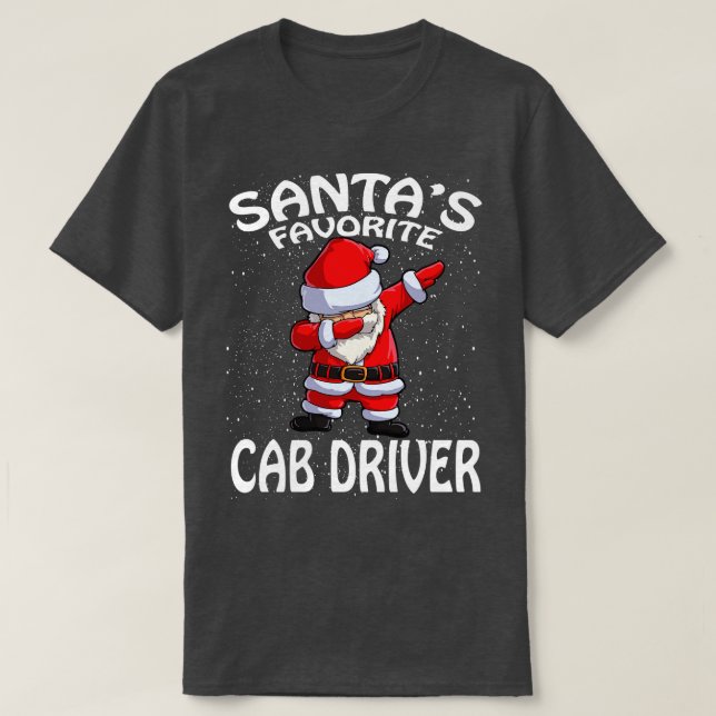 Santas Favorite Cab Driver Weihnachten T-Shirt (Design vorne)
