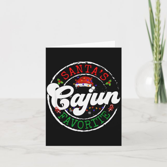 Santa's Favorite Cajun Christmas Pajama Family Mat Karte (Vorderseite)