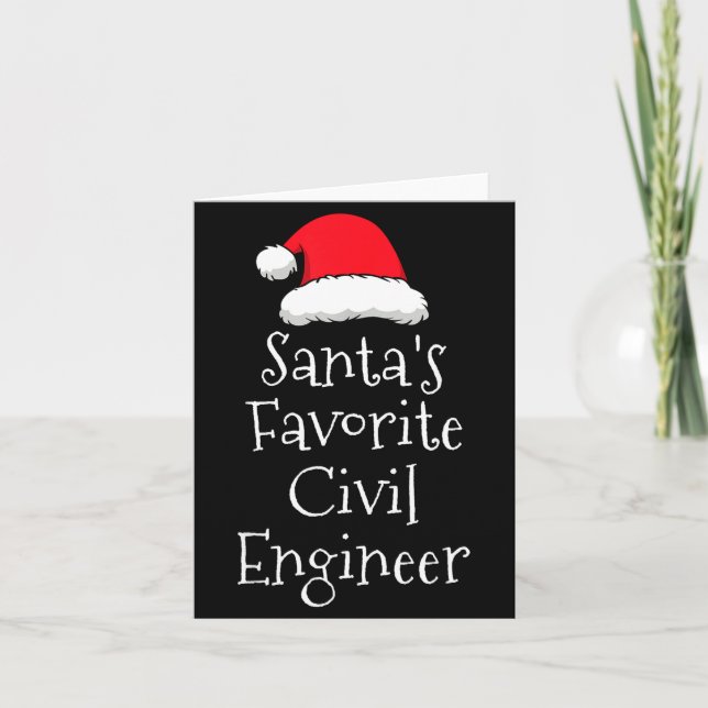 Santas Favorite Civil Engineer - Christmas Funny G Karte (Vorderseite)