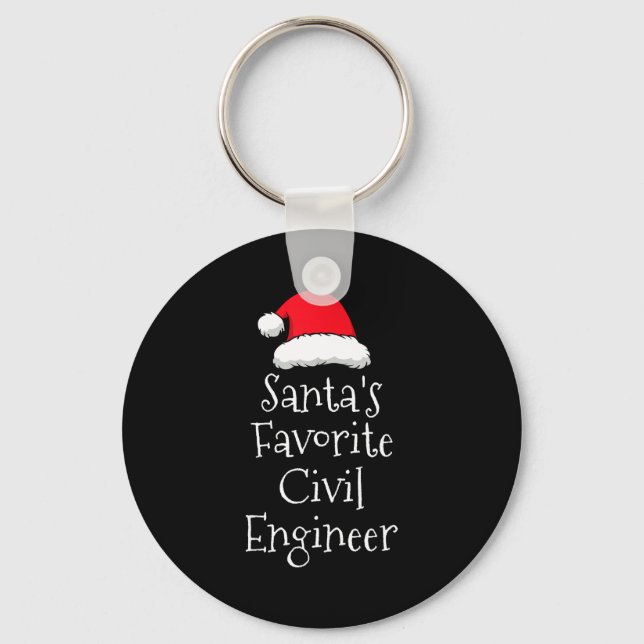 Santas Favorite Civil Engineer - Christmas Funny G Schlüsselanhänger (Vorderseite)