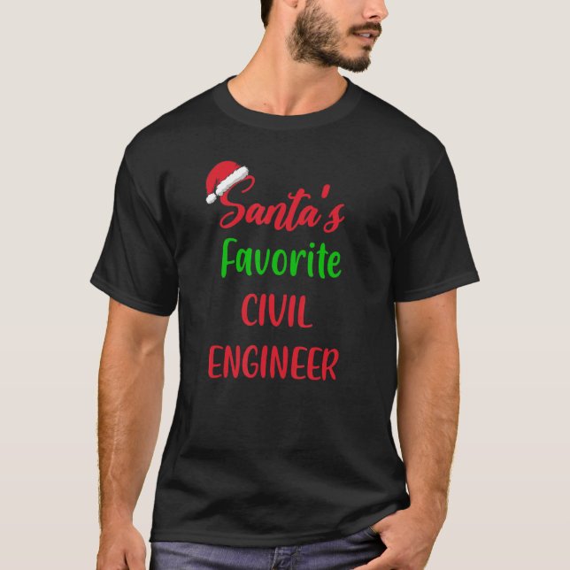 Santas Favorite Civil Engineer     Christmas Pajam T-Shirt (Vorderseite)