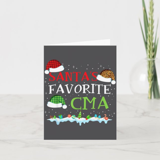 Santa's Favorite Cma Fun Christmas Medical Istant  Karte (Vorderseite)
