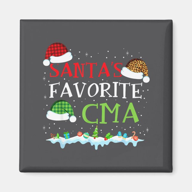 Santa's Favorite Cma Fun Christmas Medical Istant  Magnet (Vorne)