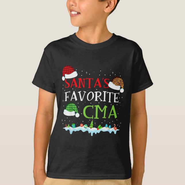 Santa's Favorite Cma Fun Christmas Medical Istant  T-Shirt (Vorderseite)