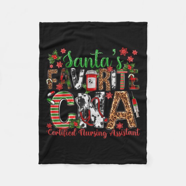 Santa's Favorite Cna Certified Nursing Istant Chri Fleecedecke (Vorderseite)
