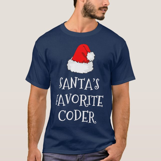 Santas Favorite Coder Geschenk Weihnachtscodierung T-Shirt (Vorderseite)