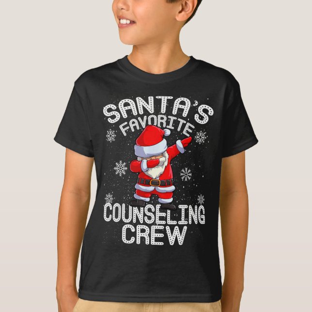 Santa's Favorite Counseling Crew Christmas  T-Shirt (Vorderseite)