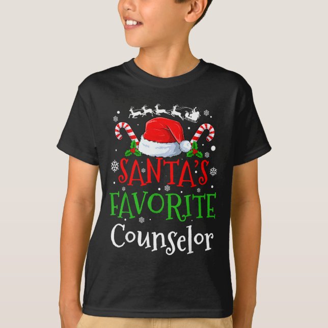 Santa's Favorite Counselor Christmas Party  T-Shirt (Vorderseite)