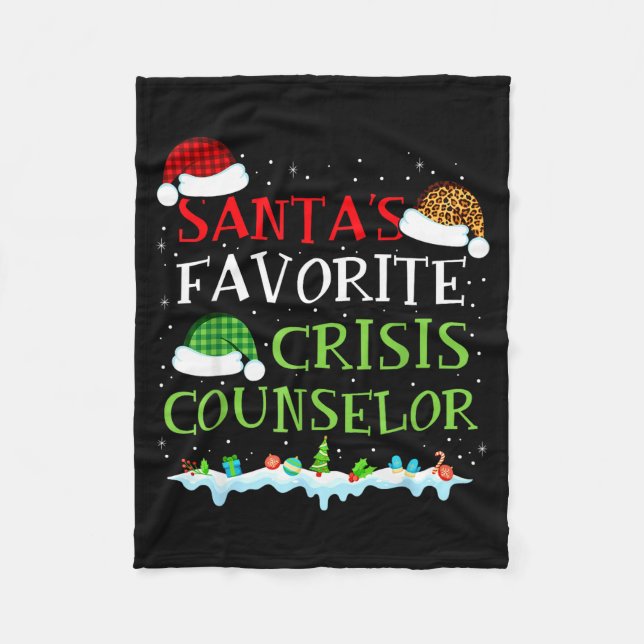 Santa's Favorite Crisis Counselor Fun Christmas  Fleecedecke (Vorderseite)