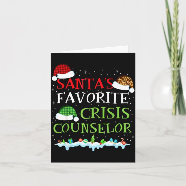 Santa's Favorite Crisis Counselor Fun Christmas  Karte (Vorderseite)