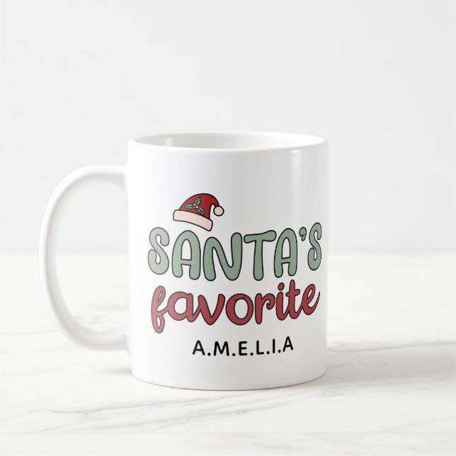 Santas Favorite Custom Kaffeetasse (Links)