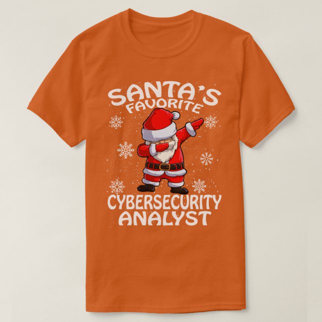 Santas Favorite Cybersecurity Analyst Weihnachten T-Shirt (Design vorne)