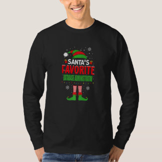 Santa's Favorite Database Administrator Elf Christ T-Shirt