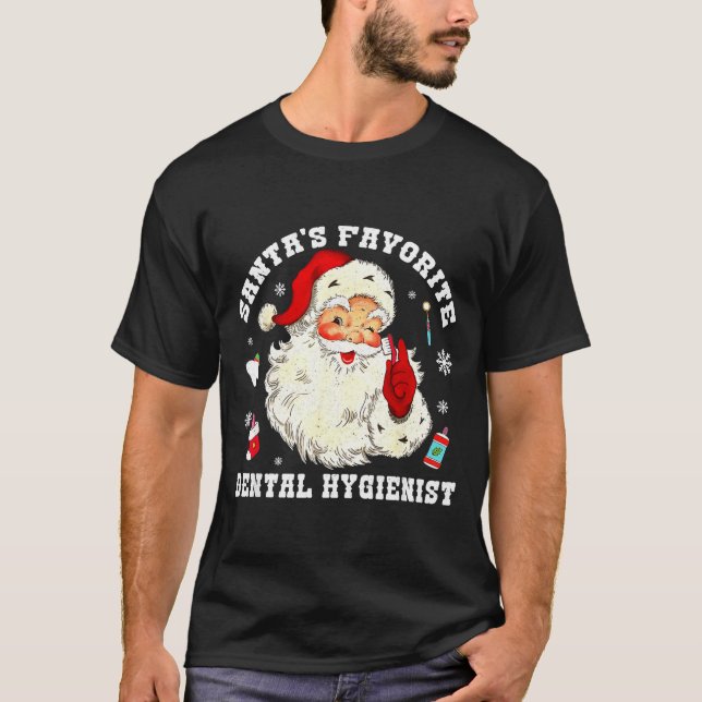 Santas Favorite Dental Hygienist Christmas Funny G T-Shirt (Vorderseite)