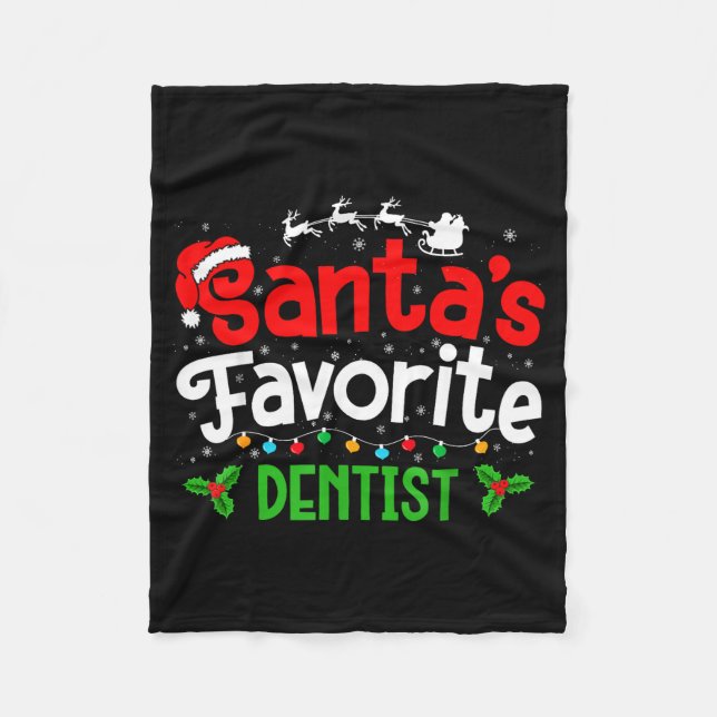 Santa's Favorite Dentist Christmas Party  Fleecedecke (Vorderseite)