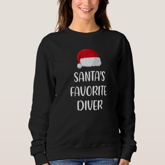 Santas Favorite Diver Christmas  Diving Sweatshirt (Vorderseite)