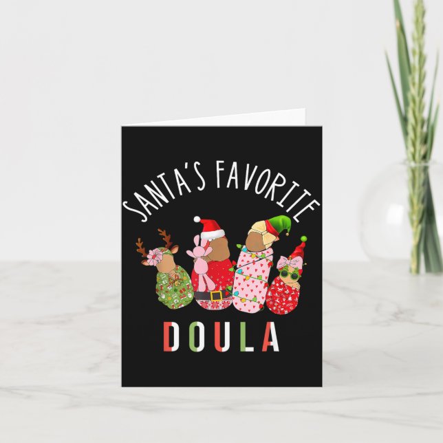 Santa's Favorite Doula Nurse Christmas Stpartum Mi Karte (Vorderseite)
