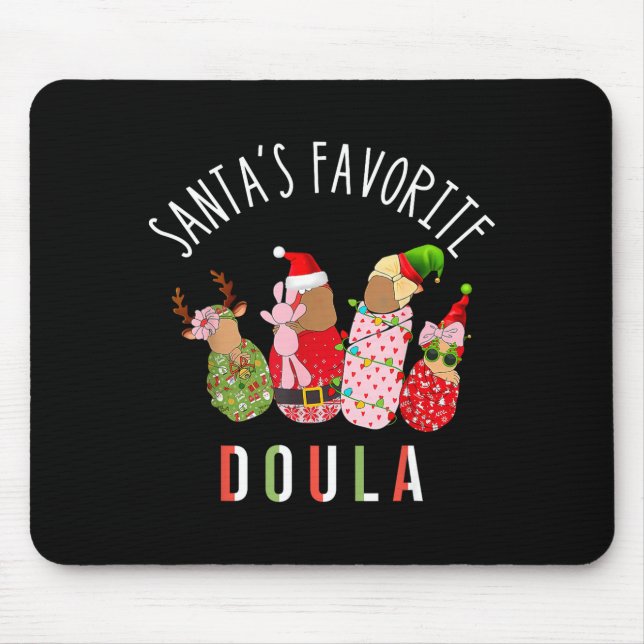 Santa's Favorite Doula Nurse Christmas Stpartum Mi Mousepad (Vorne)