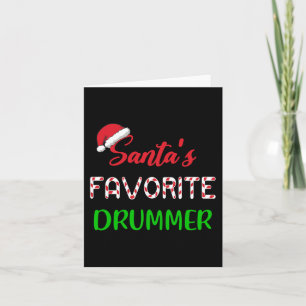 Santas Favorite Drummer Gift Fun Drum Christmas Pa Karte