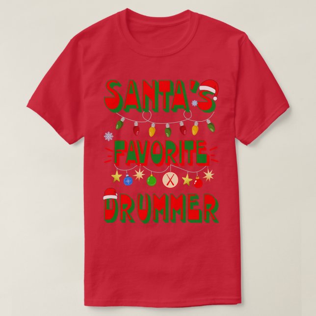 Santas Favorite Drummer T-Shirt (Design vorne)