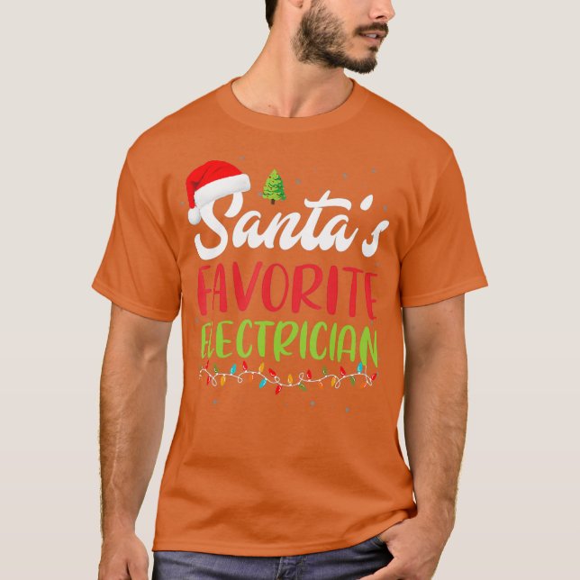 Santas Favorite Electrician Weihnachten Weihnachts T-Shirt (Vorderseite)