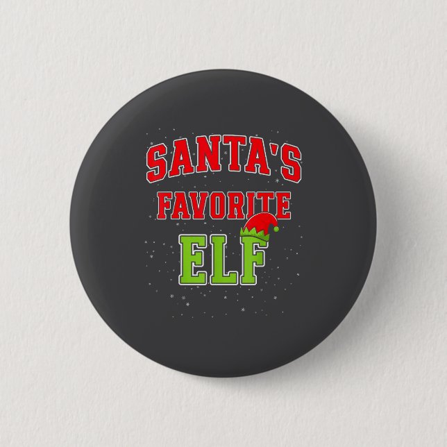 Santa's Favorite Elf Christmas Family Matching Gro Button (Vorderseite)