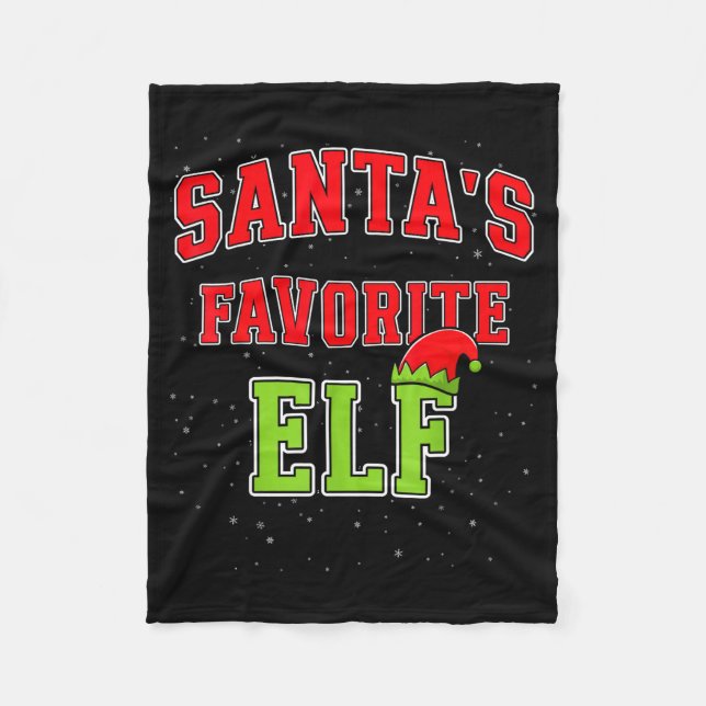 Santa's Favorite Elf Christmas Family Matching Gro Fleecedecke (Vorderseite)